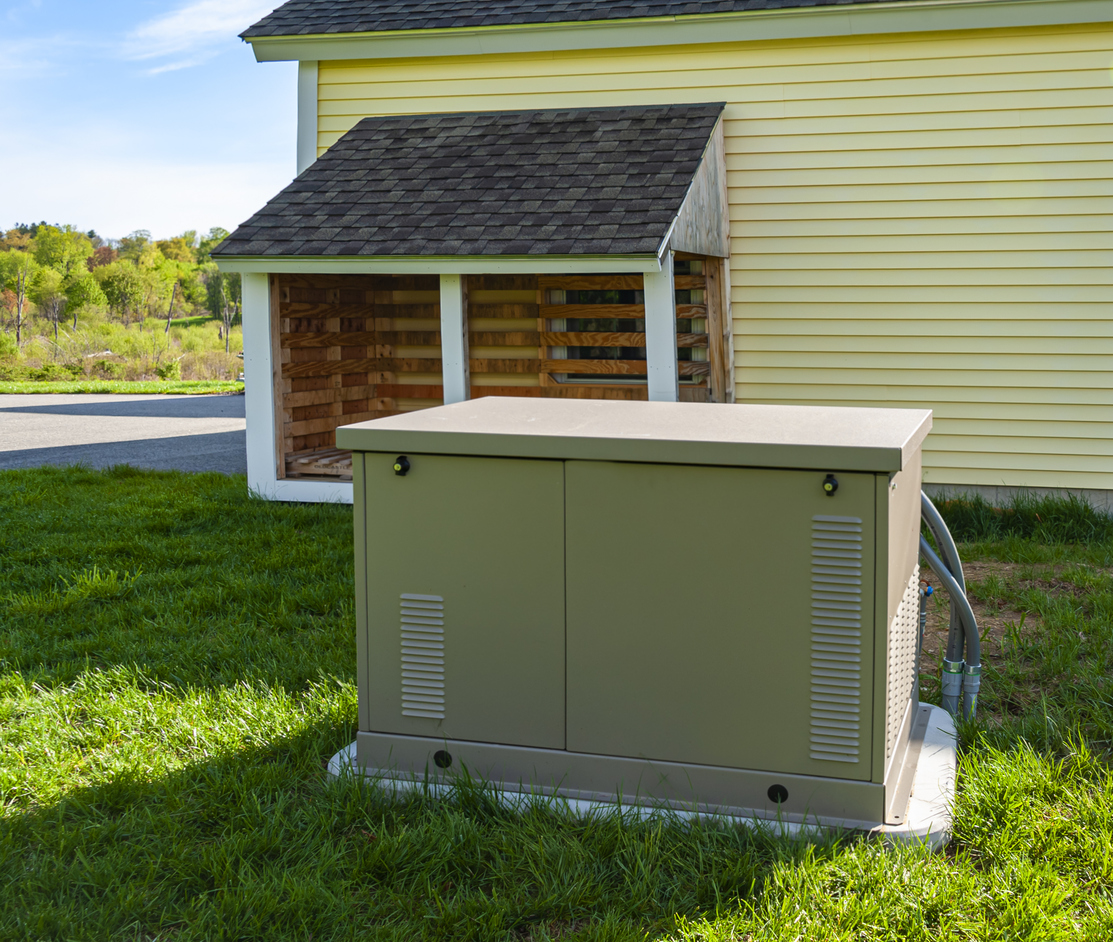 Whole home generator installed at an Arizona residence as standby backup power for outages during monsoon season.